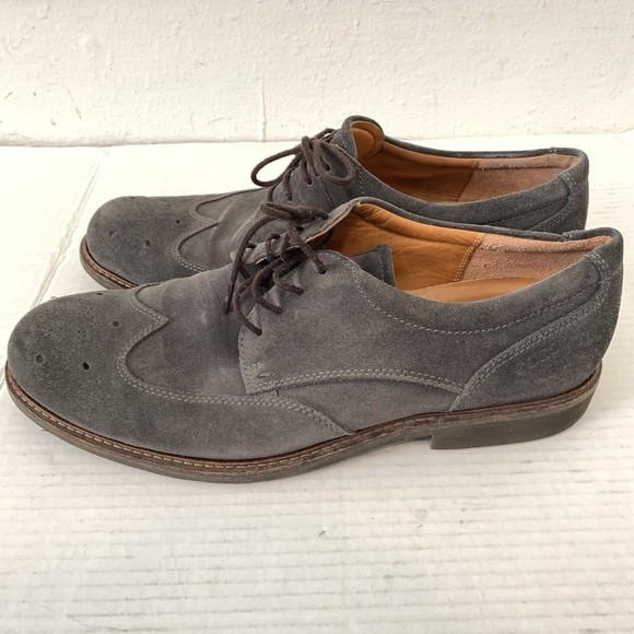 ECCO Men\'s Suede Oxford‎ Dress Shoes, Lace-Up, Light Gray, Size 42 ECCO Men main image 4